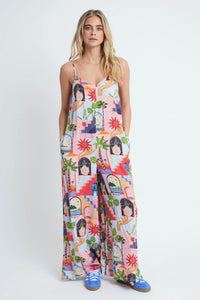 Mediterranean Print Jumpsuit