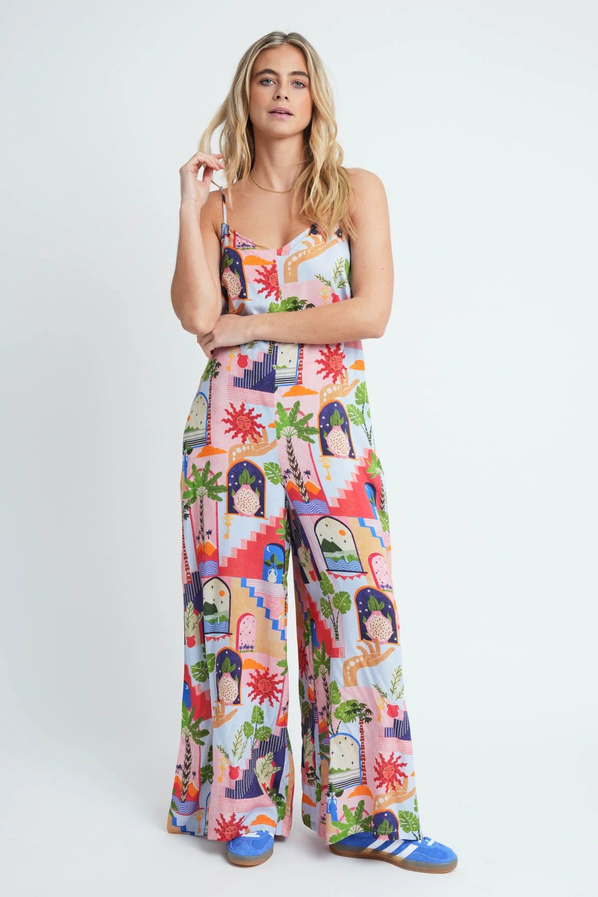 Mediterranean Print Jumpsuit