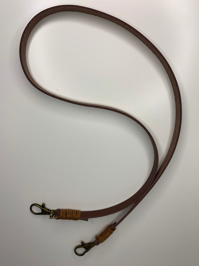 Brown Leather Mask Lanyard