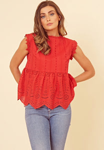 Broderie Smock Top